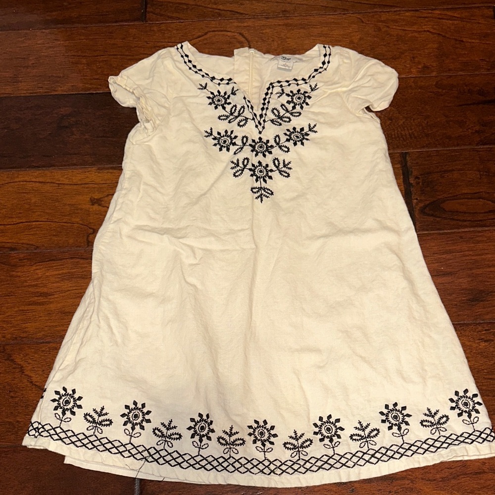 GAP Cream Dress with Black Embroidery
